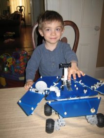 My BigGuy with his Lego Mars Rover--which he loved as much for the Legos as for it being the Rover.  Age 4